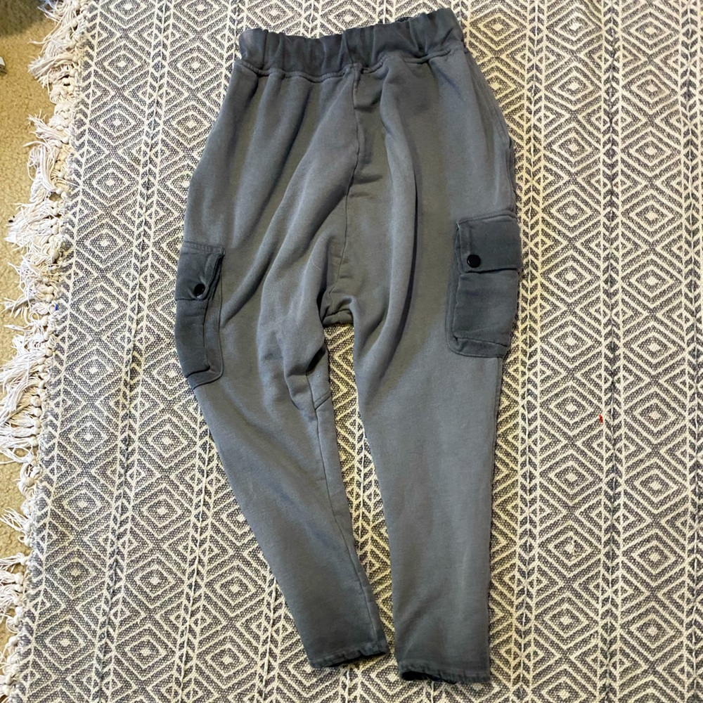 Gray Terry Harem Pants